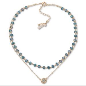 Lonna & Lilly Gold-Tone Bead & Pave Crystal 2-Row Collar Necklace